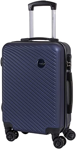 CABIN 5508 Valigia Trolley ABS, bagaglio a mano 55x37x20, Valigia rigida, guscio duro e antigraffio con 8 ruote. - Design e materiali