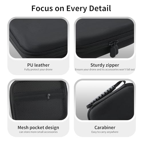Lrocotanc Custodia impermeabile per DJI Neo Drone, custodia protettiva per DJI Neo e batteria di volo intelligente（ nera） - Funzionalità e accessori