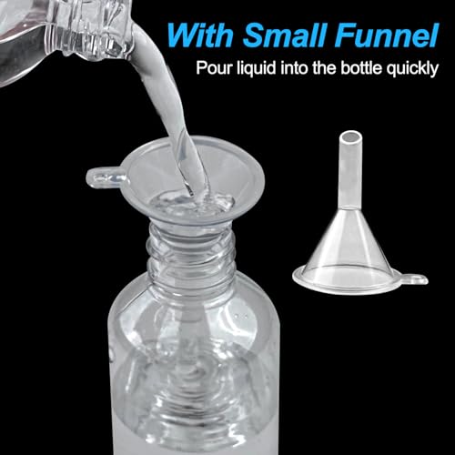 Newpop 10 Pezzi Flaconi da Viaggio 100 ml, Kit Contenitori Viaggio Liquidi, Boccette da Viaggio con 3 Piccoli Imbuti, Trasparente Bottiglie da Viaggio per Shampoo Creme Lozioni Liquide - Dettaglio recensione 4