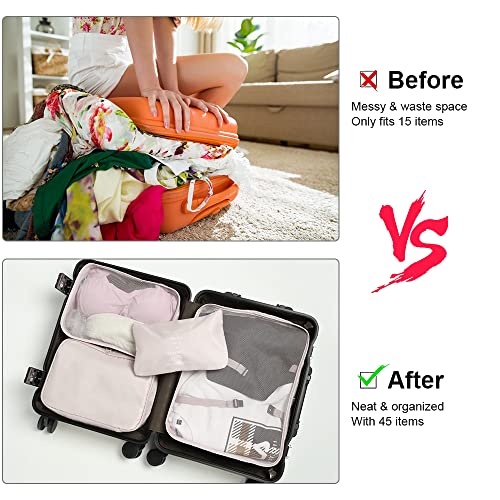 OSDUE organizer valigia, 8 Pezzi Organizer Viaggio Accessori Viaggio, Organizer Valigia Salvaspazio Packing Cubes, Abbigliamento Intimo Calzature Organizer Classificazione Zaino Viaggio - Dettaglio recensione 4