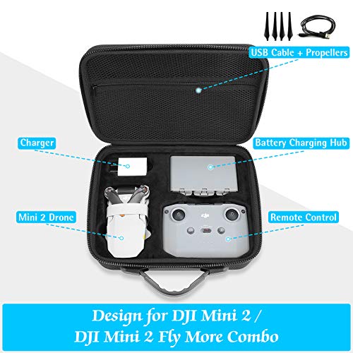 ProCase Custodia per Drone DJI Mini 4K/ Mini 2/2SE, Borsa da Viaggio con Tracolla per DJI Fly More Combo -Nero - Funzionalità e accessori