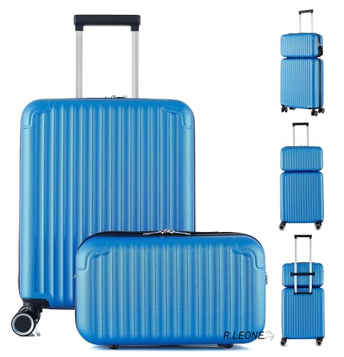 R.Leone Ryanair 55x40x20 cm Valigia Trolley Bagaglio a mano 4 Ruote in ABS Autonomo 999 (Rose Gold, Valigia 55x40x20 cm) - Dettaglio recensione 4